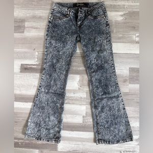JouJou Royale | Juniors Black Acid Washed Flare Jeans | Size 11/12